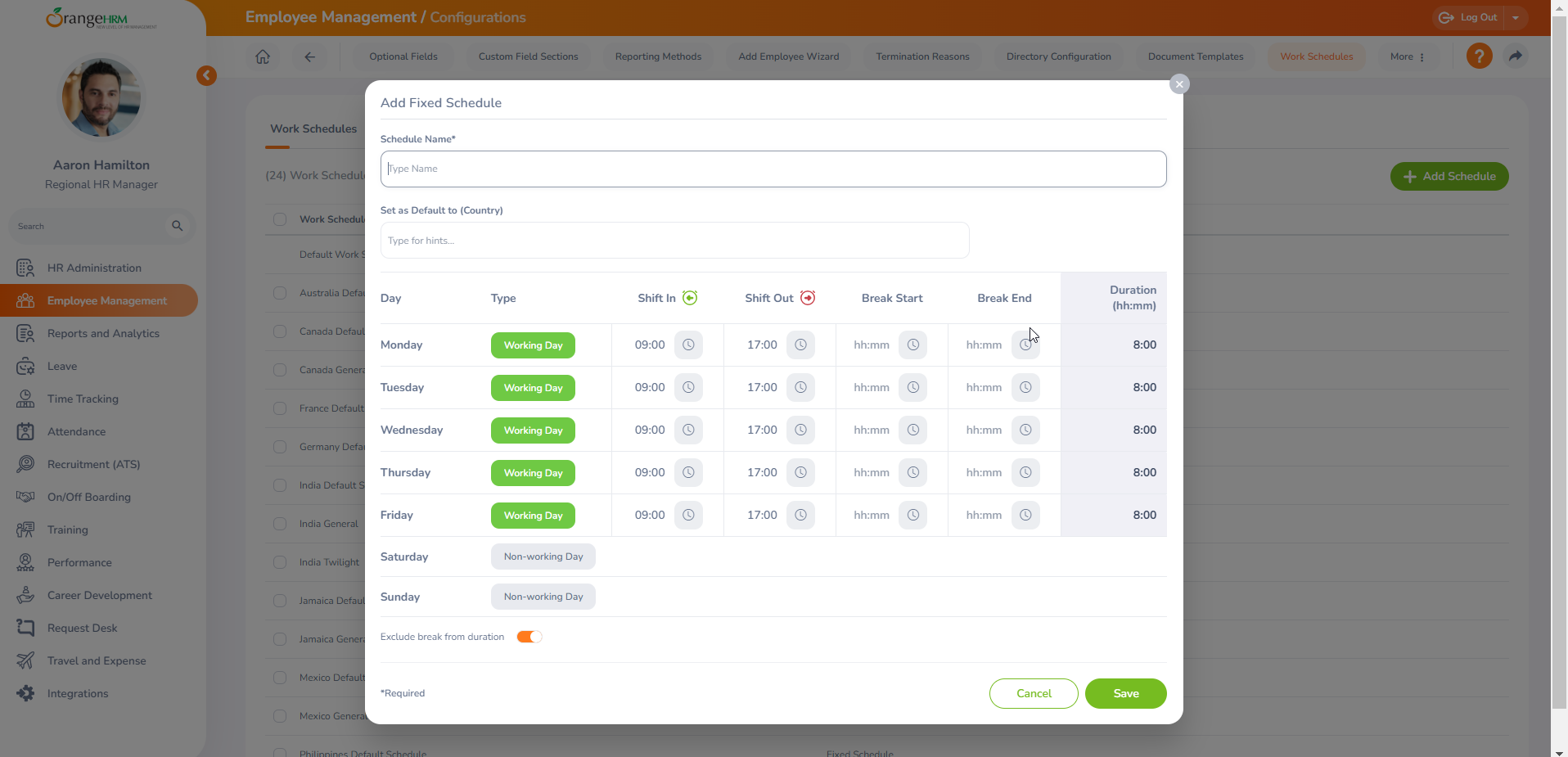 how-to-create-work-schedule-orangehrm